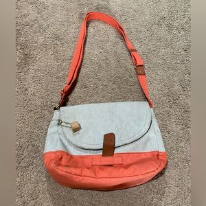 Hedgren Crossbody Shoulder Bag Apricot Brandy/Off White Travel Purse Charm